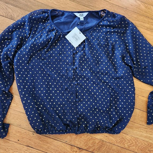 Jack by BB Dakota Gold Dotted Shirt - Picture 1 of 3